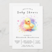 Enchanted Printable Duck Baby shower Kaart (Voorkant / Achterkant)