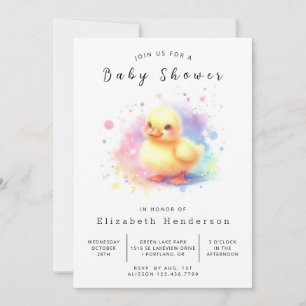 Enchanted Printable Duck Baby shower Kaart