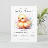 Enchanted Printable Duck Baby shower Kaart (Staand voorkant)