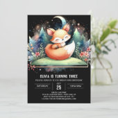 Enchanted Printable Fox Verjaardag Kaart (Staand voorkant)