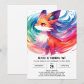 Enchanted Printable Fox Verjaardag Kaart (Voorkant / Achterkant)
