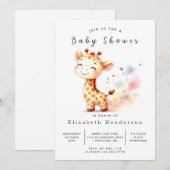 Enchanted Printable Giraffe Baby shower Kaart (Voorkant / Achterkant)