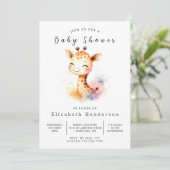 Enchanted Printable Giraffe Baby shower Kaart (Staand voorkant)