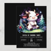 Enchanted Printable Koe Verjaardag Kaart (Voorkant / Achterkant)