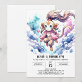 Enchanted Printable Monkey Birthday Kaart (Voorkant / Achterkant)