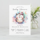 Enchanted Printable Owl Baby shower Kaart (Staand voorkant)