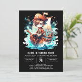 Enchanted Printable Pirate Birthday Kaart (Staand voorkant)