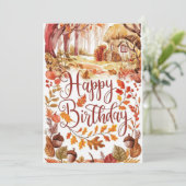 Enchanted Pumpkin Autumn Herfst Happy Birthday Kaart (Staand voorkant)