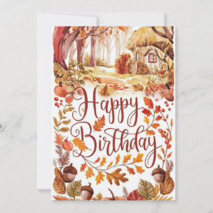 Enchanted Pumpkin Autumn Herfst Happy Birthday Kaart