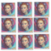 Enchanted Rainbow Hair Portrait Sticker (Voorkant)