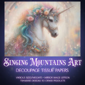 Enchanted Rainbow Unicorn Craft Decoupage  Tissuepapier