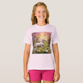 "Enchanted Rainbow Unicorn Forest T-shirt" T-shirt (Voorkant volledig)