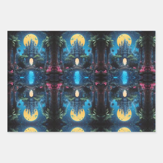 Enchanted Realm - Fantasy Castle en het Mystic Pla Inpakpapier Vel (Voorkant 3)