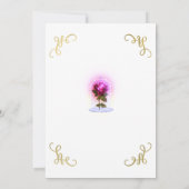 Enchanted Red Rose Floral Gold Sweet 16 Party Kaart (Achterkant)