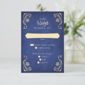 Enchanted Roos Castle Wedding RSVP Kaart (Staand voorkant)