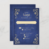 Enchanted Roos Castle Wedding RSVP Kaart (Voorkant / Achterkant)