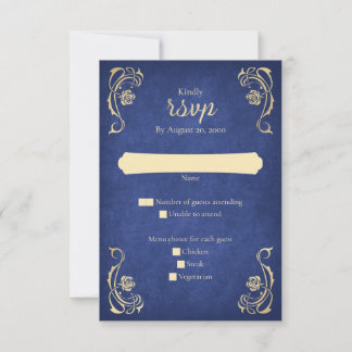 Enchanted Roos Castle Wedding RSVP Kaart