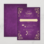 Enchanted Roos Castle Wedding RSVP Kaart (Voorkant / Achterkant)