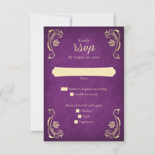 Enchanted Roos Castle Wedding RSVP Kaart