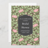 Enchanted Roos Garden Bruin Wedding Event Invitati Kaart (Voorkant / Achterkant)