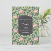 Enchanted Roos Garden Slate Blue Bedankkaart (Staand voorkant)