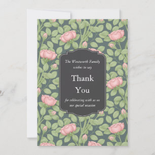 Enchanted Roos Garden Slate Blue Bedankkaart