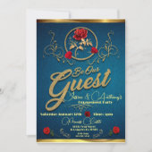 Enchanted Roos Verloving Invitation Kaart (Voorkant)