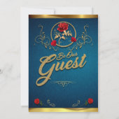 Enchanted Roos Verloving Invitation Kaart (Achterkant)