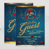Enchanted Roos Verloving Invitation Kaart (Voorkant / Achterkant)