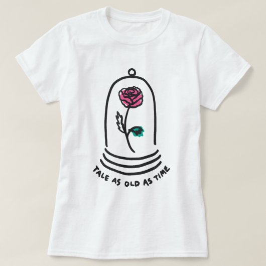 Enchanted Rose Fairy Tale Quote Romantic Art T-shirt (Design voorkant)