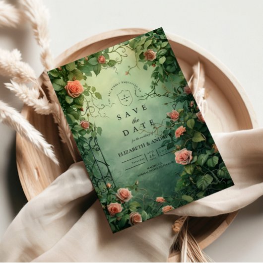 Enchanted Rose Garden Gate Wedding Save The Date