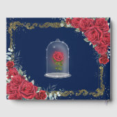 Enchanted Rose Red Roses Princess Gold Quinceanera Gastenboek (Achterkant)