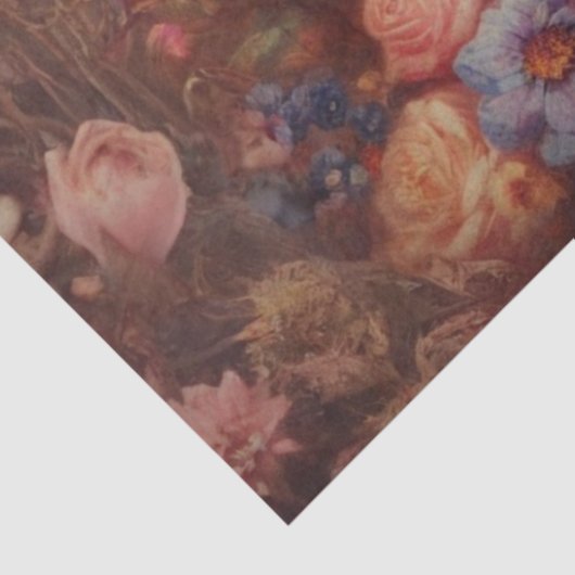 Enchanted Roses and Victorian Cat Decoupage Tissuepapier (Detail)