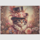 Enchanted Roses and Victorian Cat Decoupage Tissuepapier (Voorkant)