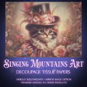 Enchanted Roses and Victorian Cat Decoupage Tissuepapier