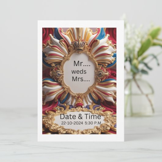 Enchanted Royal Wedding Uitnodiging (Staand voorkant)