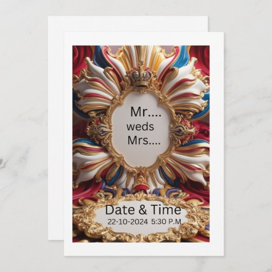 Enchanted Royal Wedding Uitnodiging (Voorkant / Achterkant)