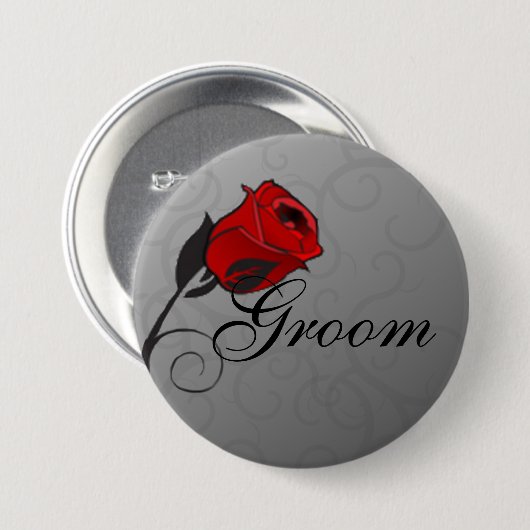 Enchanted Rozen Groom Button (Voorkant /achterkant)