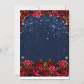 Enchanted Rozen Navy Blue & Gold Quinceañera 15 Kaart (Achterkant)