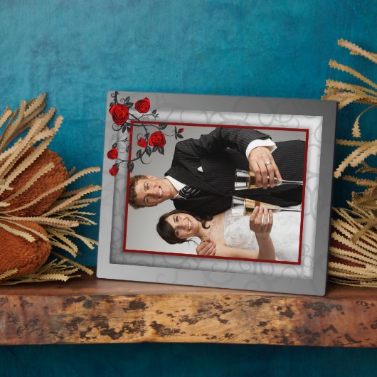 Enchanted Rozen Wedding Plaque Fotoplaat (Zijkant)