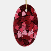 Enchanted Ruby Bliss Heart Confetti Pattern Keramisch Ornament (Rechts)