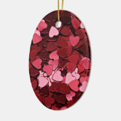 Enchanted Ruby Bliss Heart Confetti Pattern Keramisch Ornament (Links)