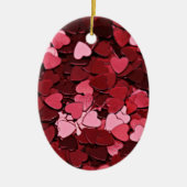 Enchanted Ruby Bliss Heart Confetti Pattern Keramisch Ornament (Voorkant)