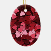 Enchanted Ruby Bliss Heart Confetti Pattern Keramisch Ornament (Achterkant)