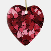 Enchanted Ruby Bliss Heart Confetti Pattern Keramisch Ornament (Rechts)