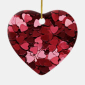 Enchanted Ruby Bliss Heart Confetti Pattern Keramisch Ornament (Achterkant)