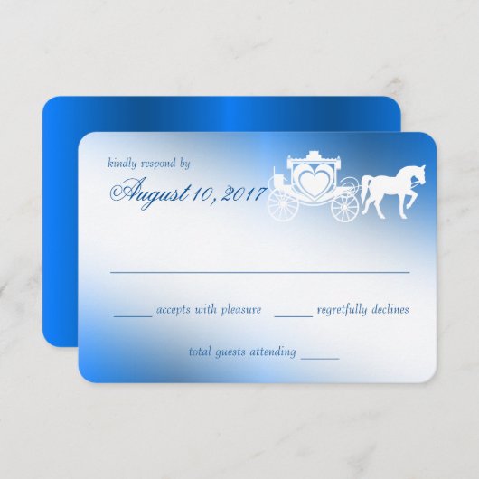 Enchanted Sappher Carriage Fairytale Reactie RSVP Kaartje (Voorkant / Achterkant)
