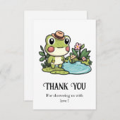 Enchanted Schattige Frog Baby shower Bedankkaart (Voorkant / Achterkant)