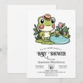 Enchanted Schattige Frog Baby shower Kaart (Voorkant / Achterkant)