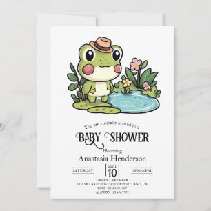 Enchanted Schattige Frog Baby shower Kaart